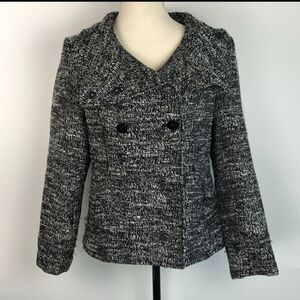 H&M Tweed Double Breasted Jacket Blazer Coat